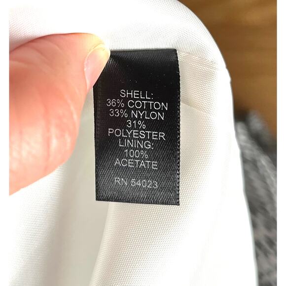 BANANA REPUBLIC BR Sleeveless Party Dress Textured Silver Black‎ Fit Flare Sz 6 - Picture 7 of 9